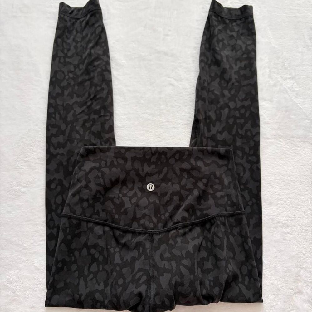 Lululemon Black Cheetah Camo Align Leggings Women 4 Athletic Workout Gym Casual